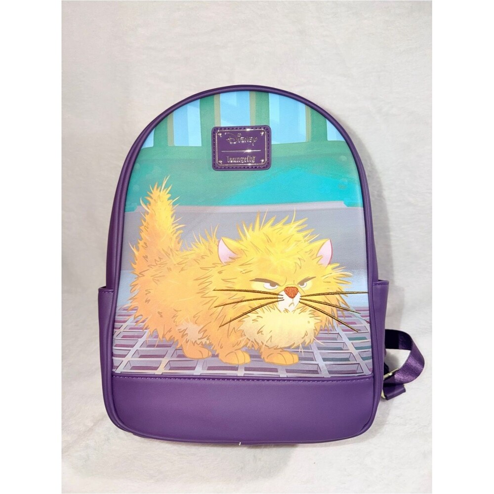 Loungefly Disney Oliver & Company Mini Backpack Purple Rare Cat Print HTF